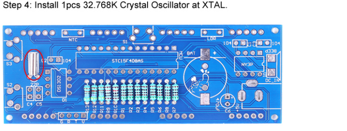 4>Install 1pcs 32.768K Crystal Oscillator at XTAL