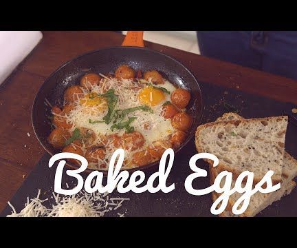How to Make Baked Eggs With Tomatoes, Basil and Parmesan Cheese