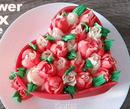 Heart Flower Box Cake | Chocolate Coffee Cake | GF and Non-GF Recipe