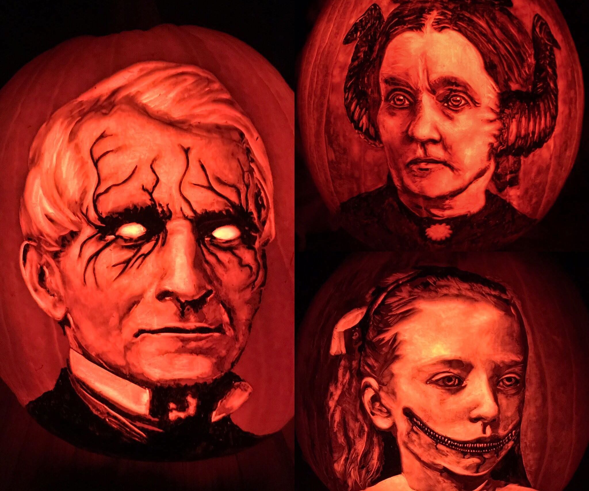 Detailed Portrait Pumpkin Carving