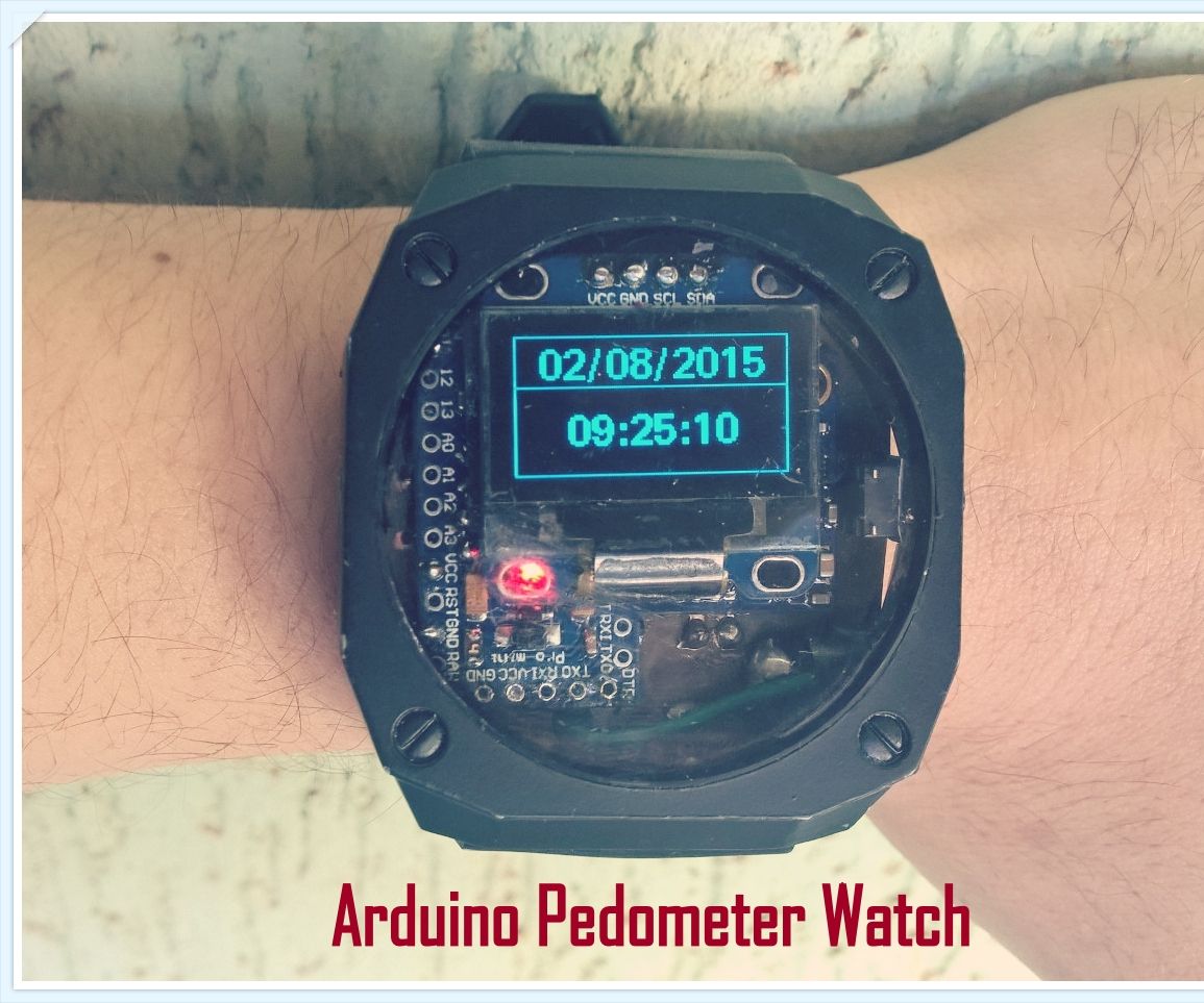 Arduino Pedometer Watch, With Temperature, Altitude and Compass! : 6 ...