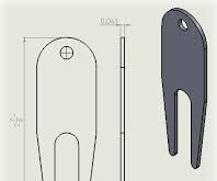 Lasercut Golf Divot Repair Tool