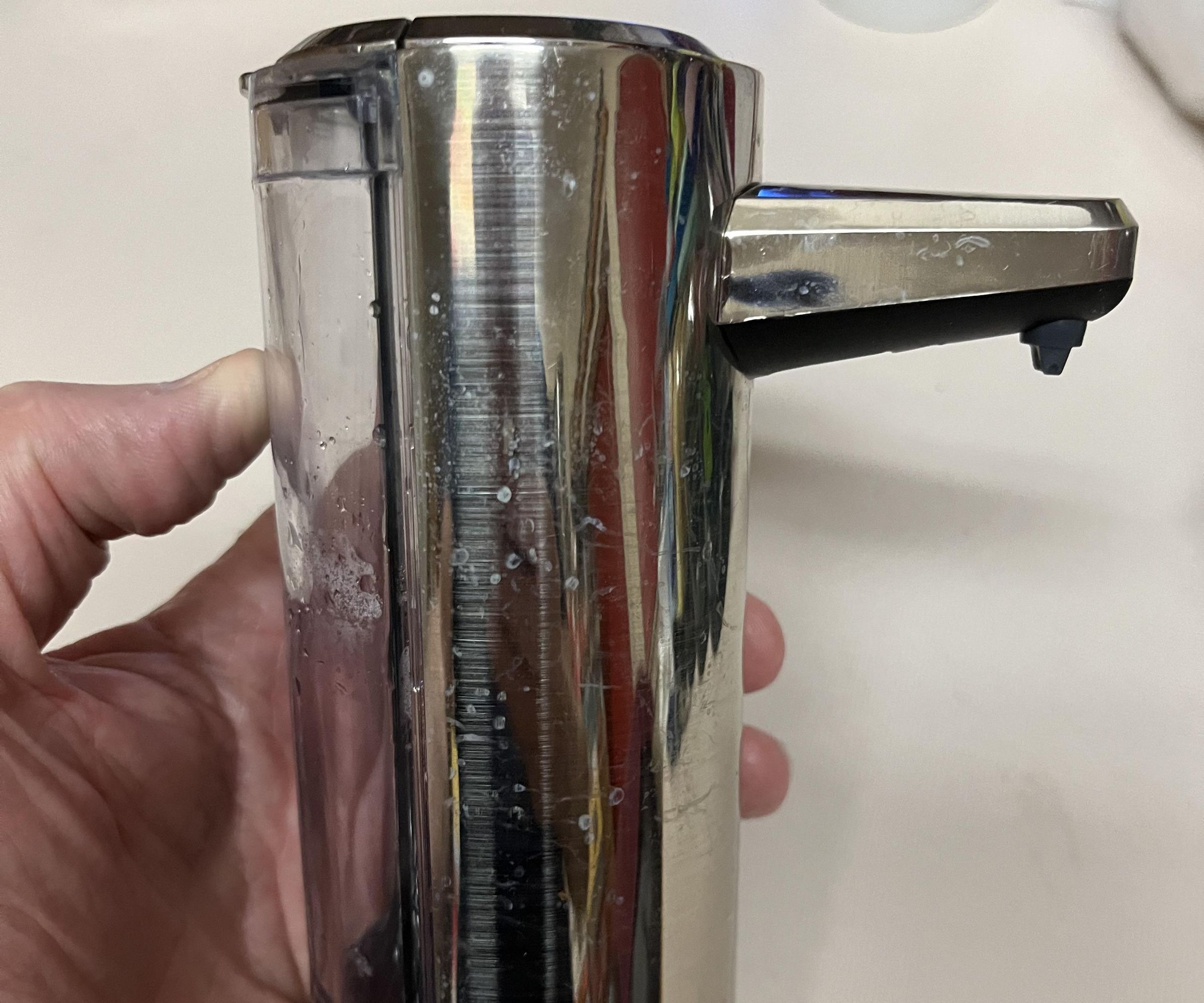 Unclogging a SimpleHuman 8 Oz. Stainless Steel Rechargable Soap Dispenser