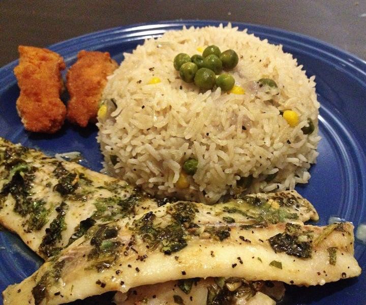 Lemon Butter Baked Tilapia With Fragrant Butter Rice