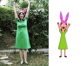 bob's burgers louise green dress Belcher Costume - : 5 Steps (with Pictures) louise belcher party outfit