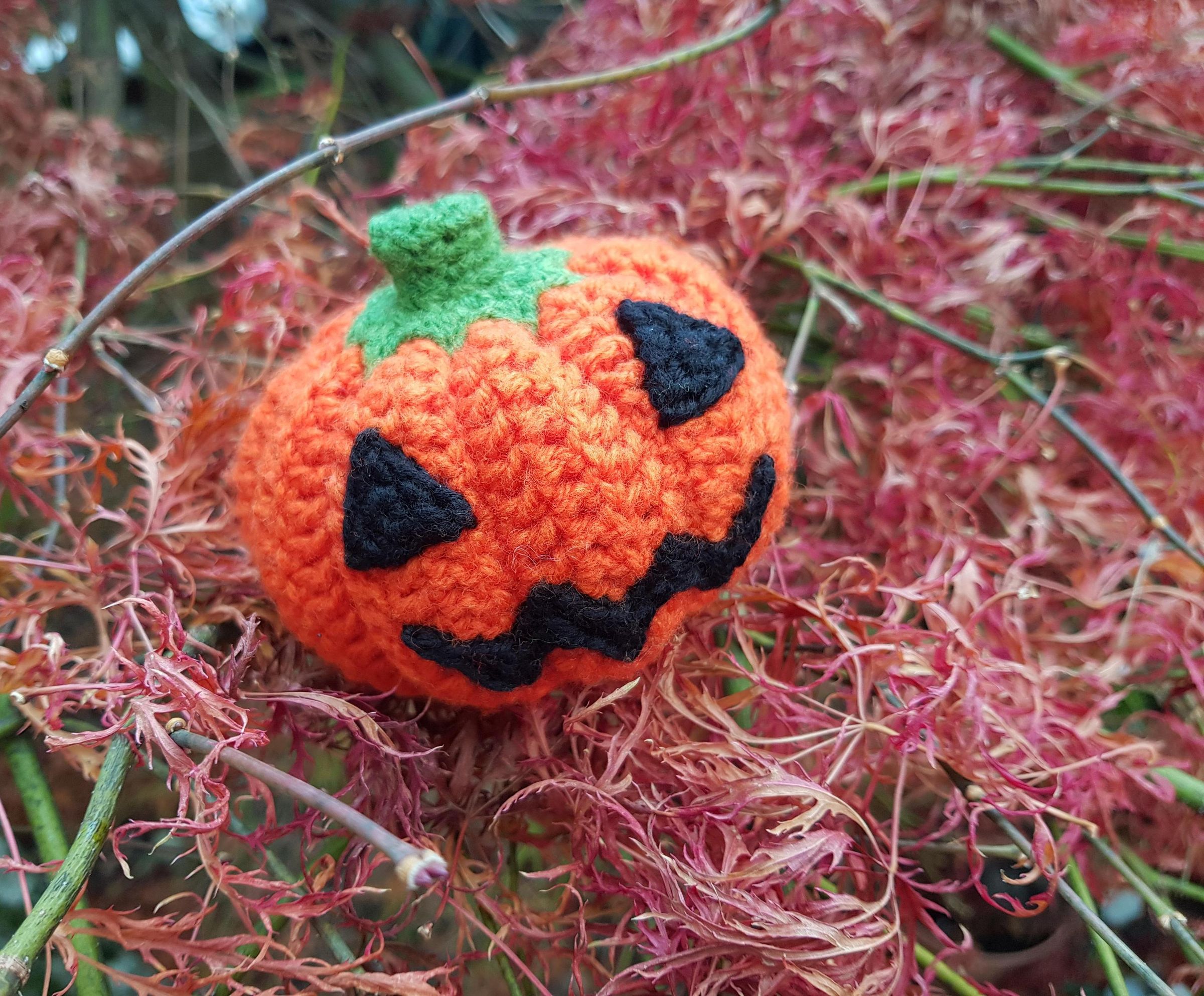 A Cuddly Crochet Jack-o'-lantern