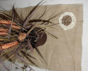 How to Make a Shabby Chic Burlap Table Runner with Rosettes