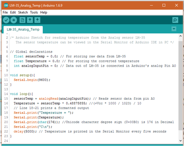 Arduino and LM35 Based Temperature Monitor for Beginners : 8 Steps ...