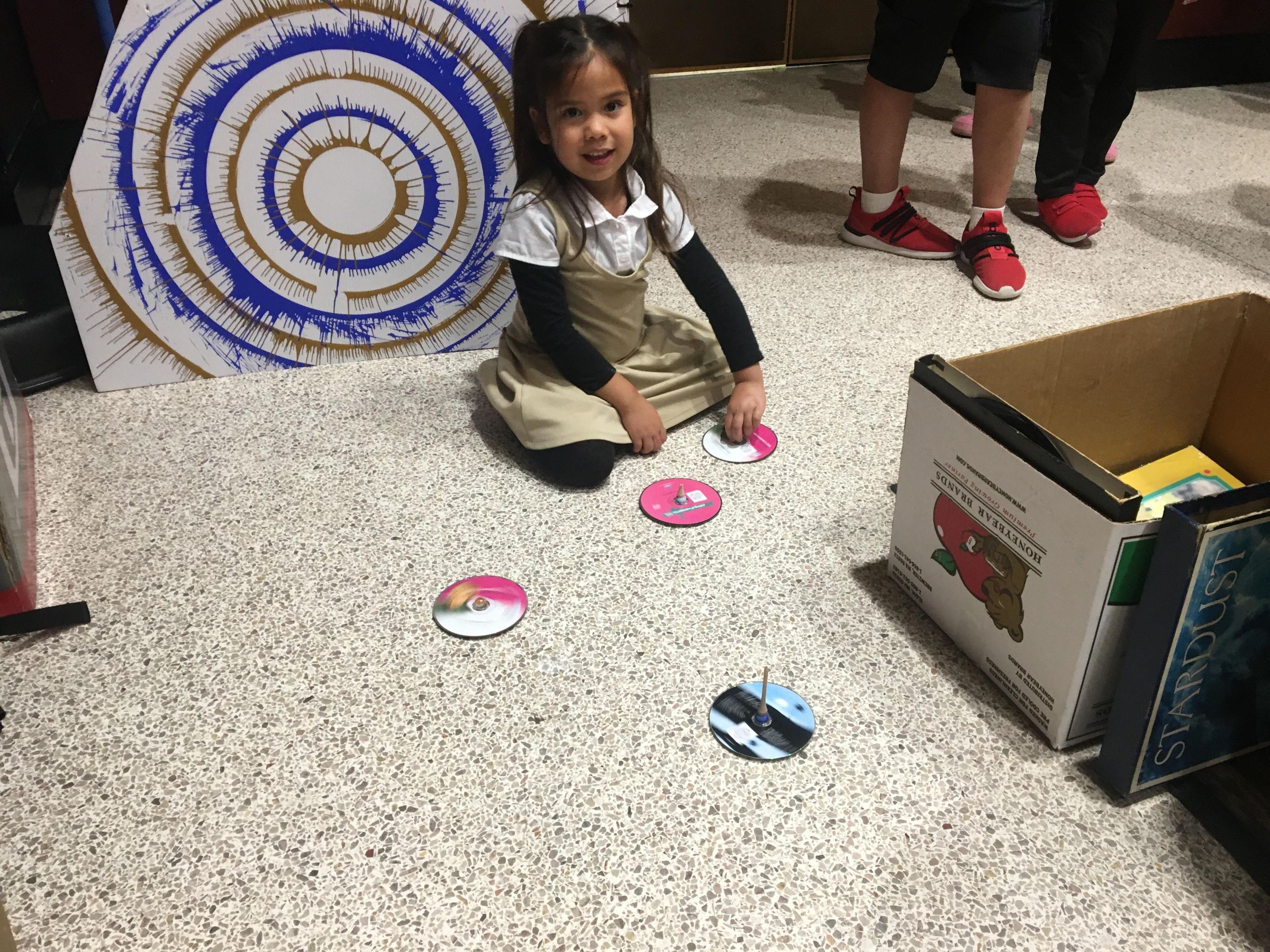 Simple 5 Minute Spin Top From a CD, a Marble or a Wood Button Plug and Glue - Great for STEM Night, Free / Almost Free & Fun!