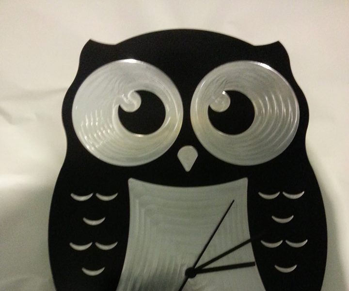 Aluminum Owl Clock