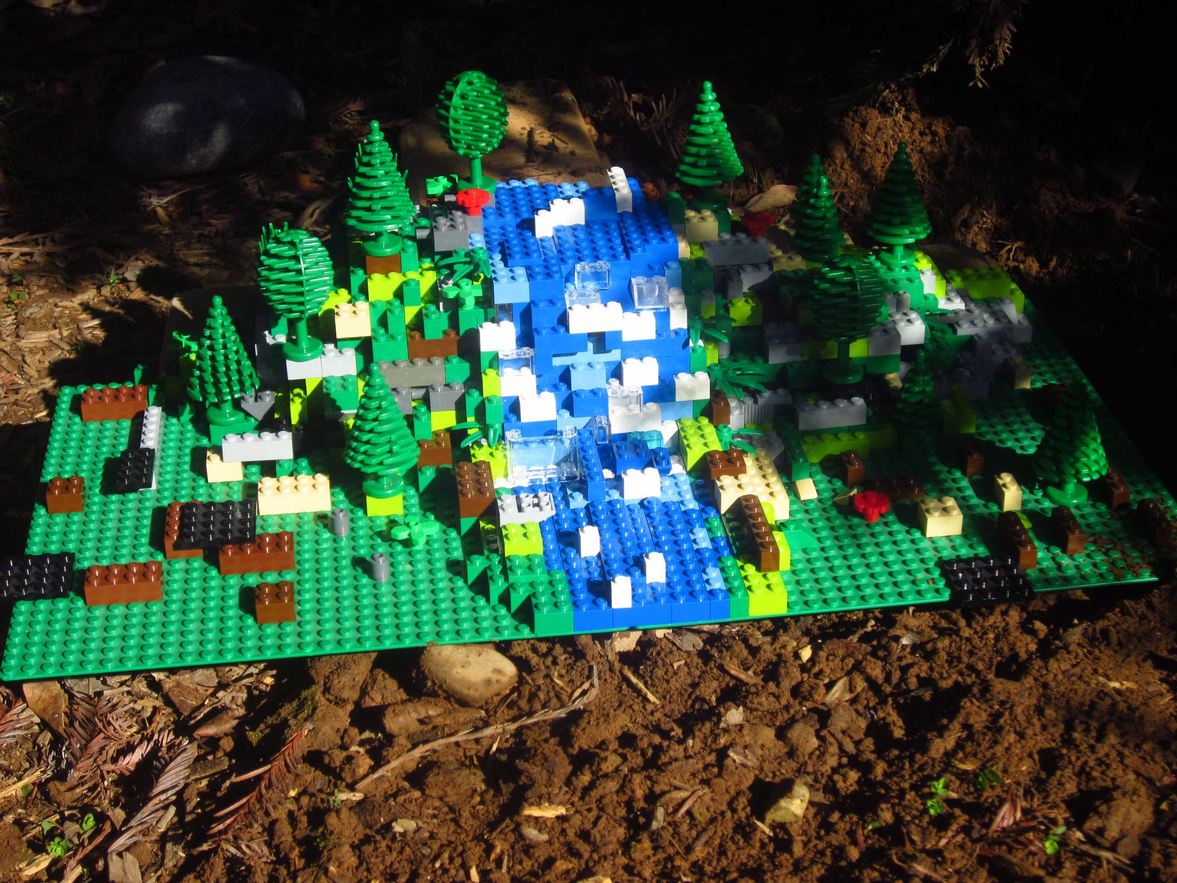 Lego Mountain and Waterfall