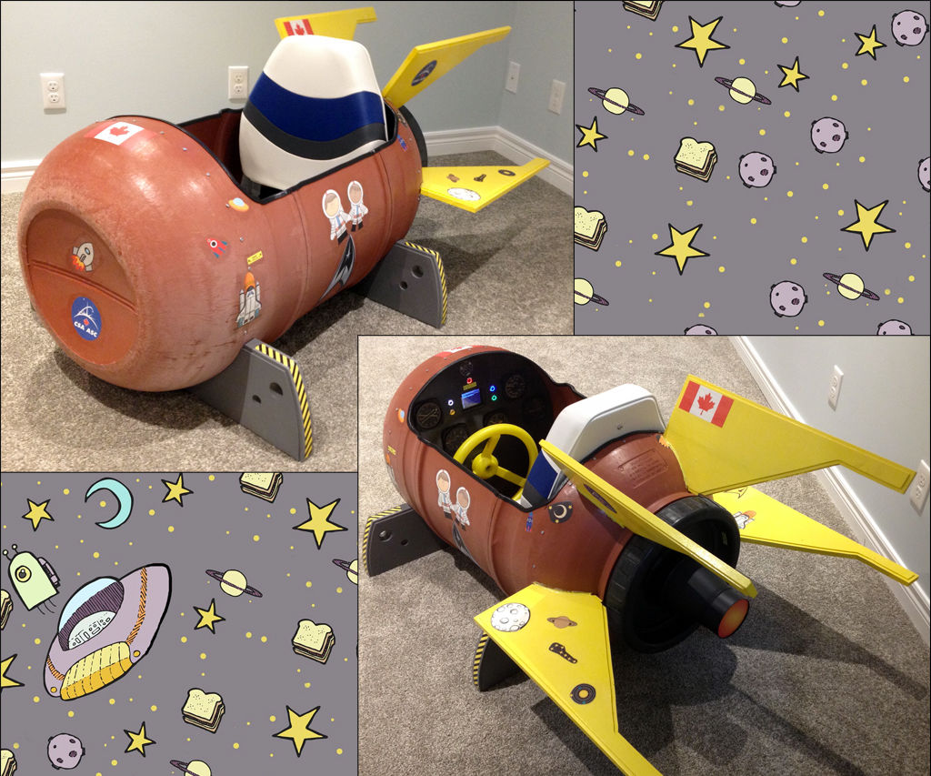 MoonPi, the Rain Barrel Kids Play Rocket