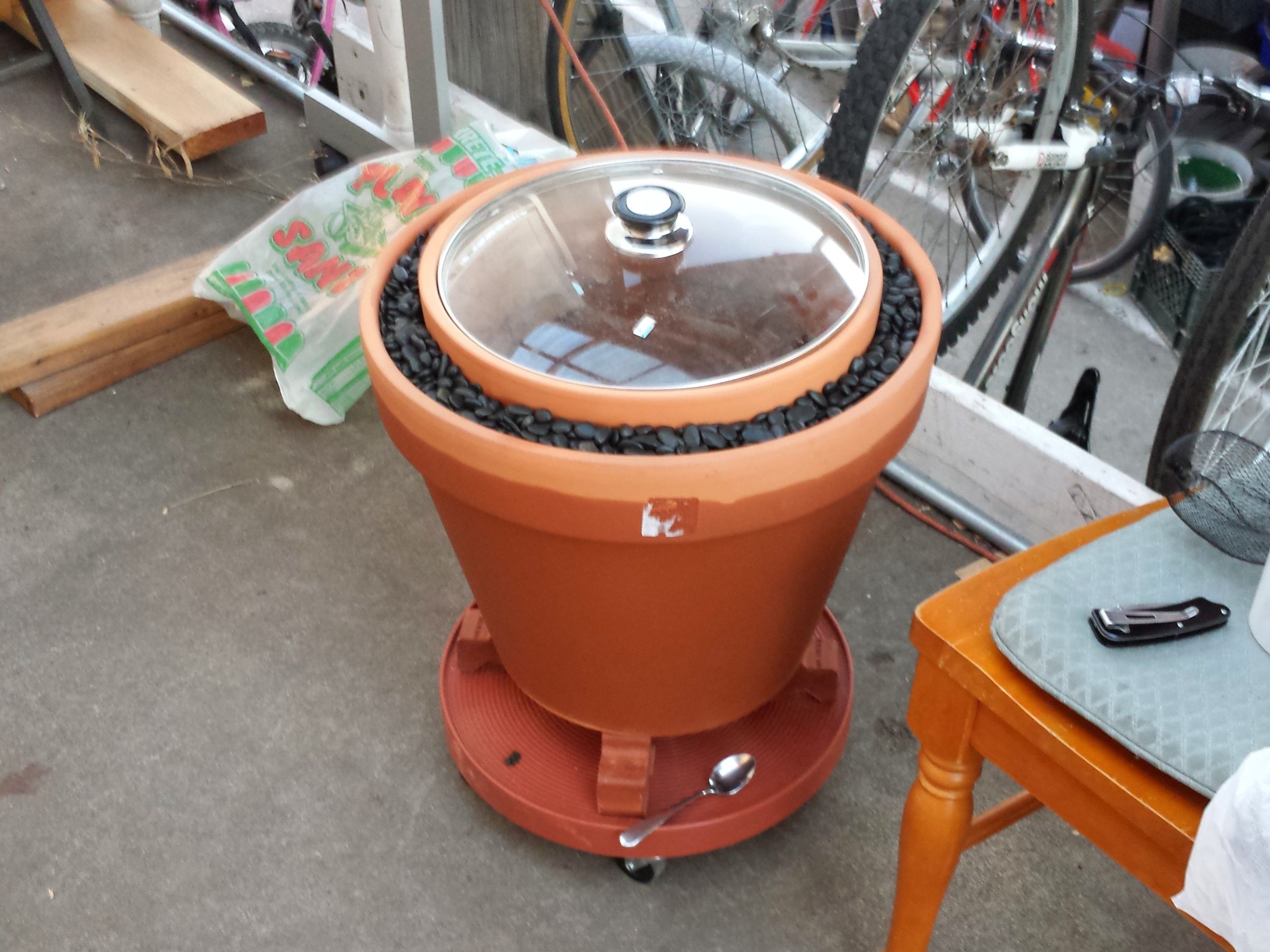 Fill the Gap With Sand, Add Water, and Top With Decorative Rocks