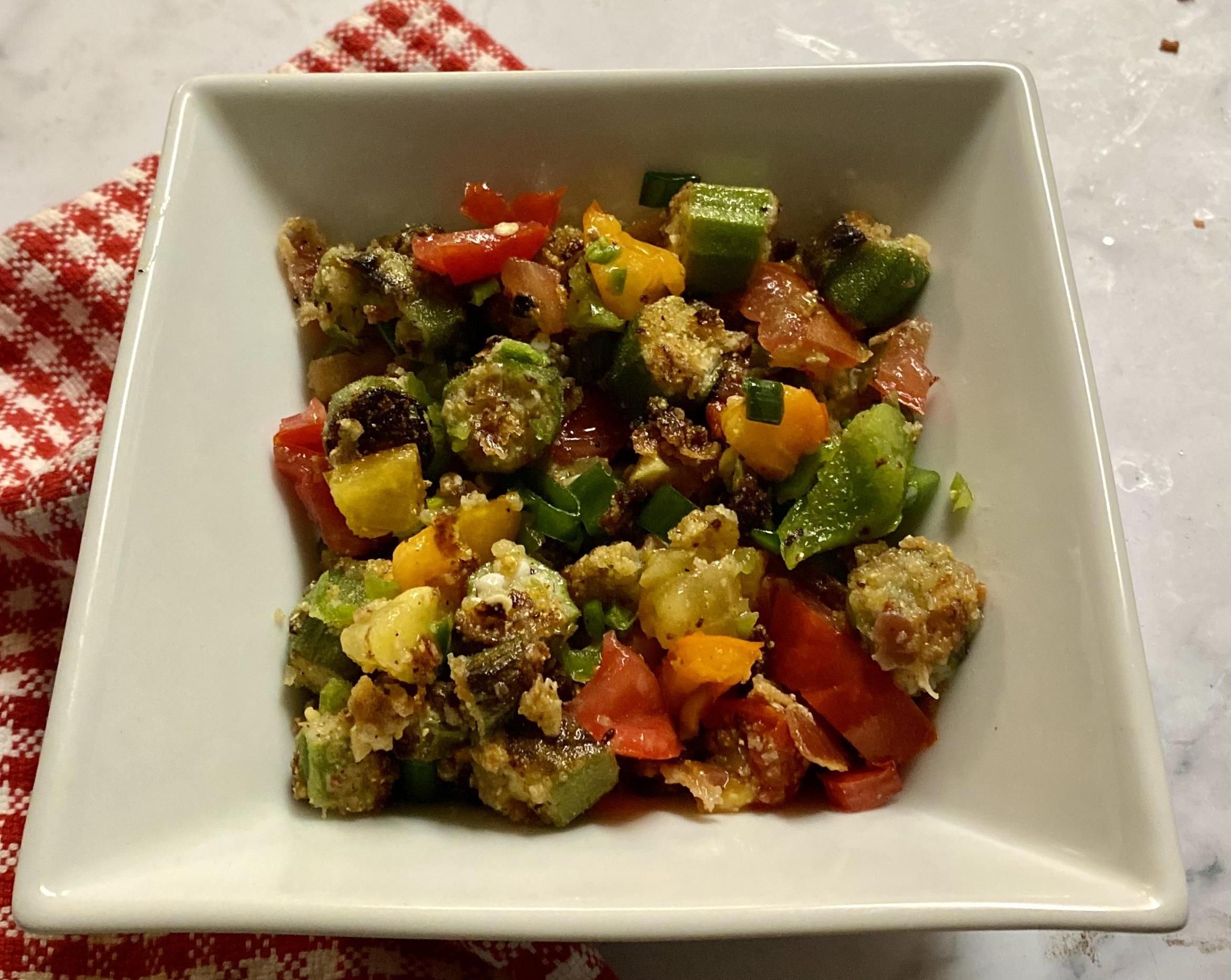 Three Pepper Okra & Tomato Salad