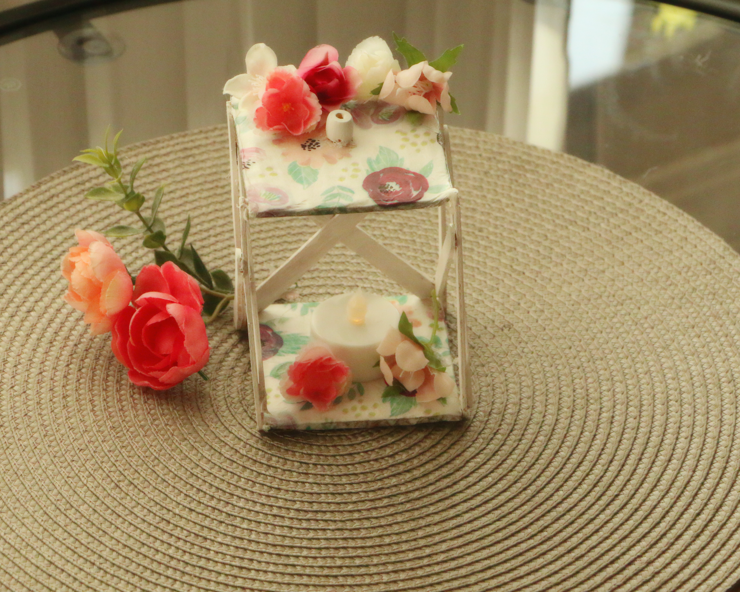 Creative Floral Lantern Decor: Cardboard Reuse DIY Project