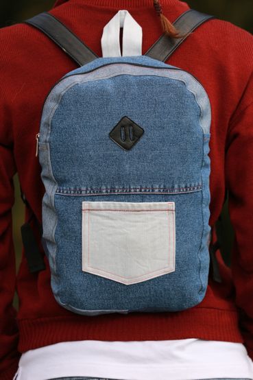 diy denim mini backpack JEANBEAN Flap Sewing Patterns + Video Tutorial Handbag Small Jean Backpack DIY