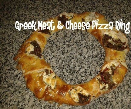 Greek Meat & Cheese Pizza Ring Recipe
