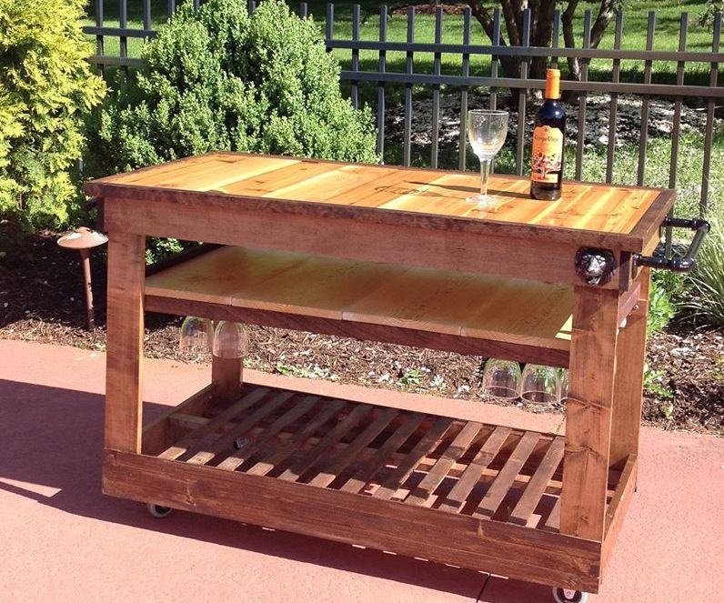 poolside wine cart