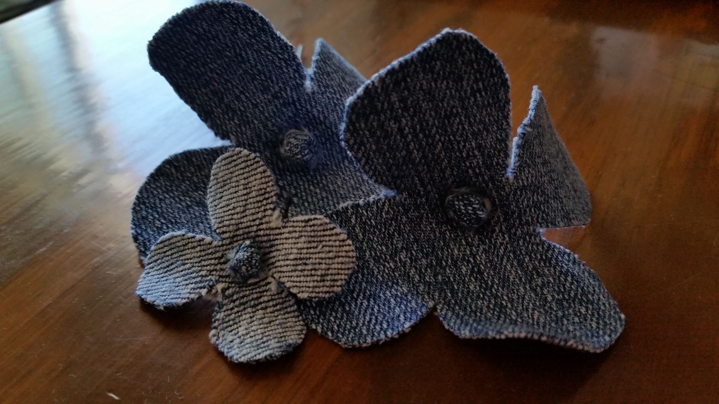 Repurposed Denim Flowers