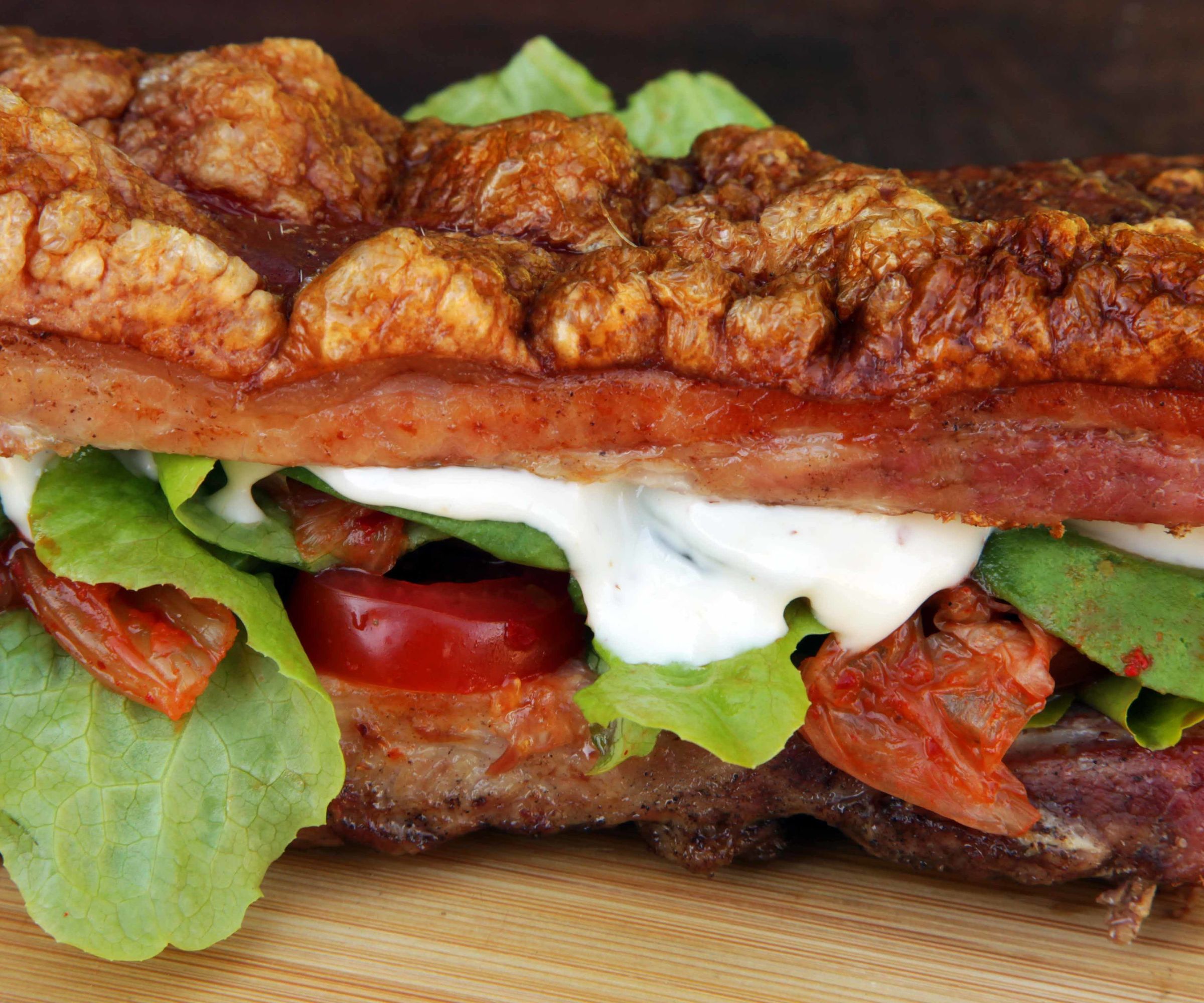 How to Cook a Bunless Pork Belly Sandwich