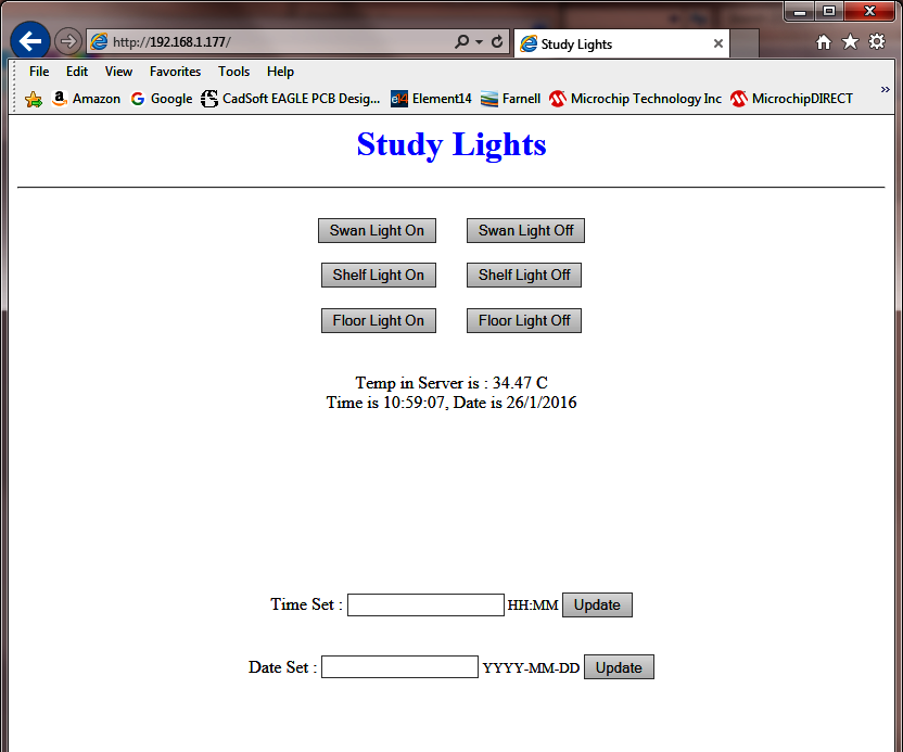 Web Enabled Lazy Study Lights Controller