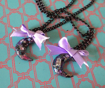 DIY Glitter Moon Necklace