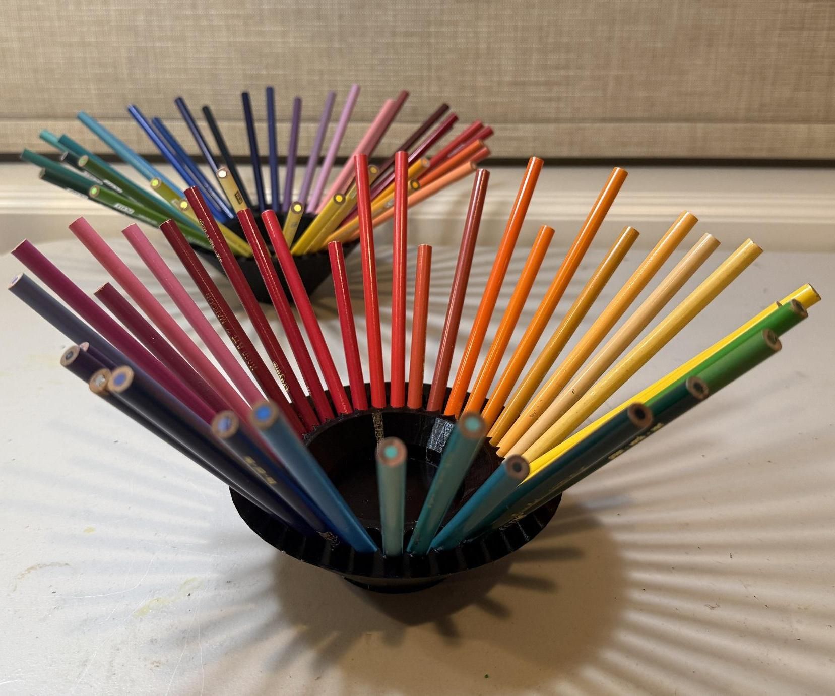 Upcycled Colored-Pencil Decorative Basket