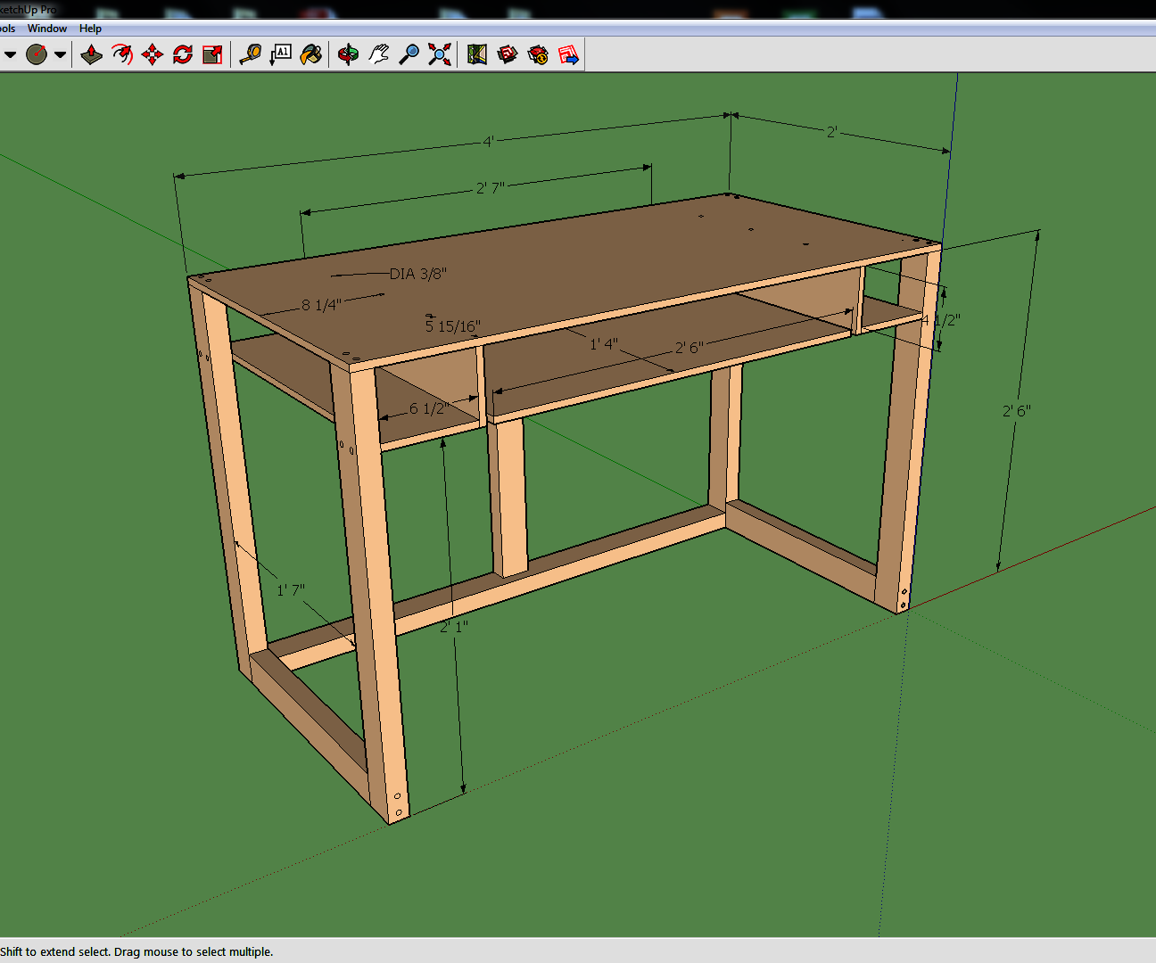 Simple 2' X 4' Computer Desk