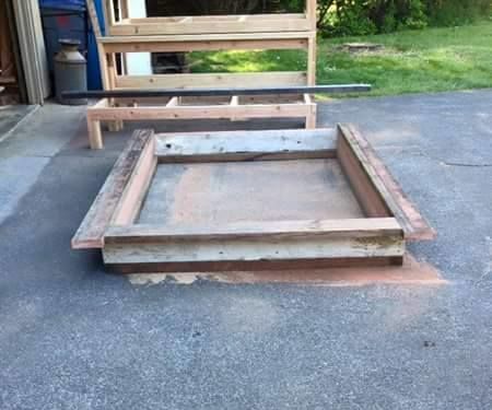 Scrap Wood Headboard and platform bed