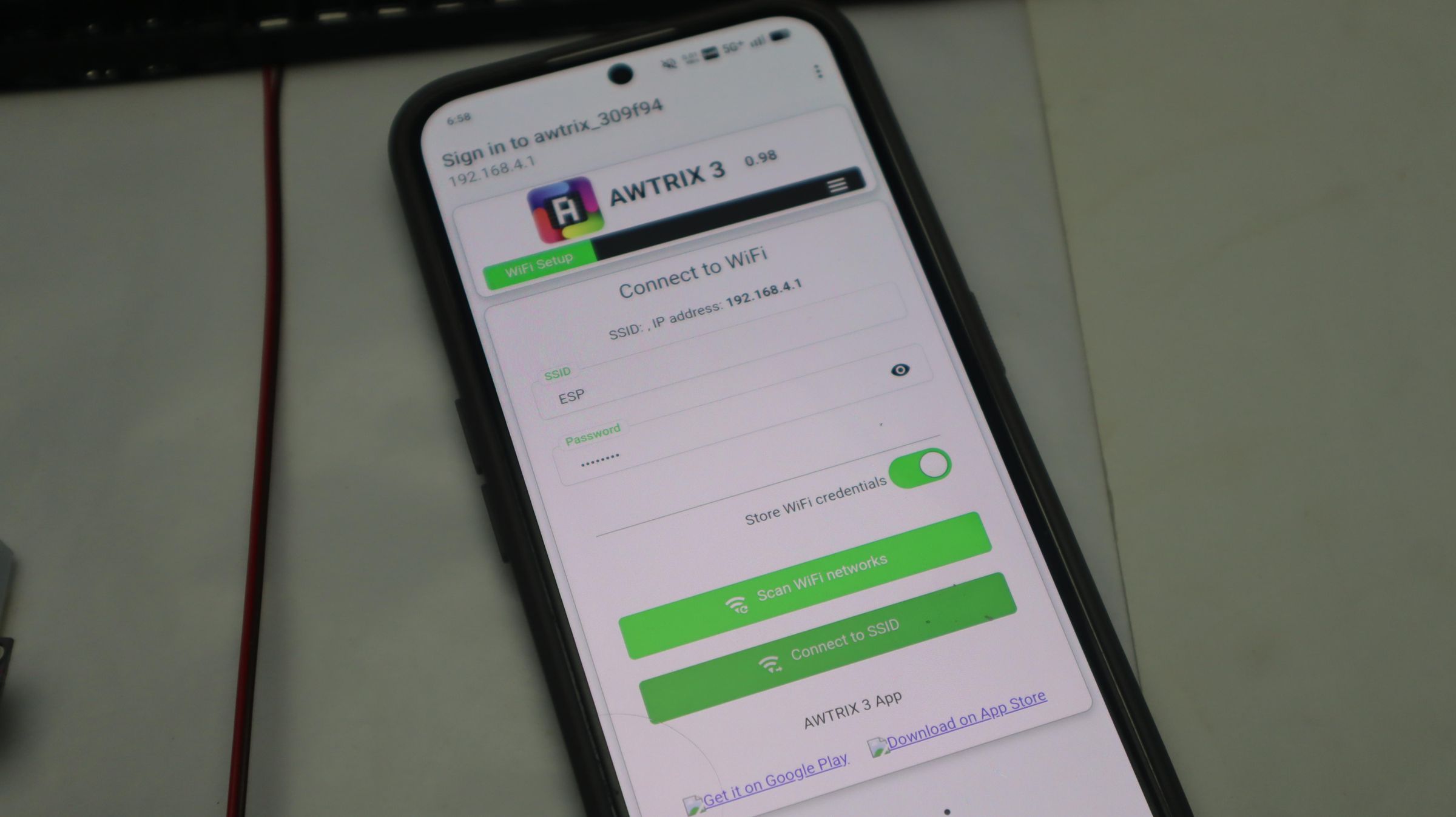 Wi-Fi Setup and AWTRIX Configuration