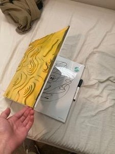 Yellow Topo Map White Board Cover