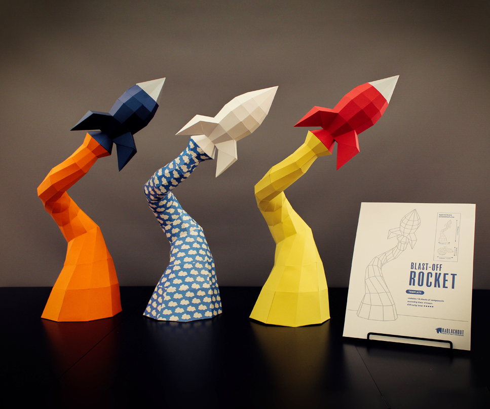  Blast Off Rocket Papercraft DIY Project