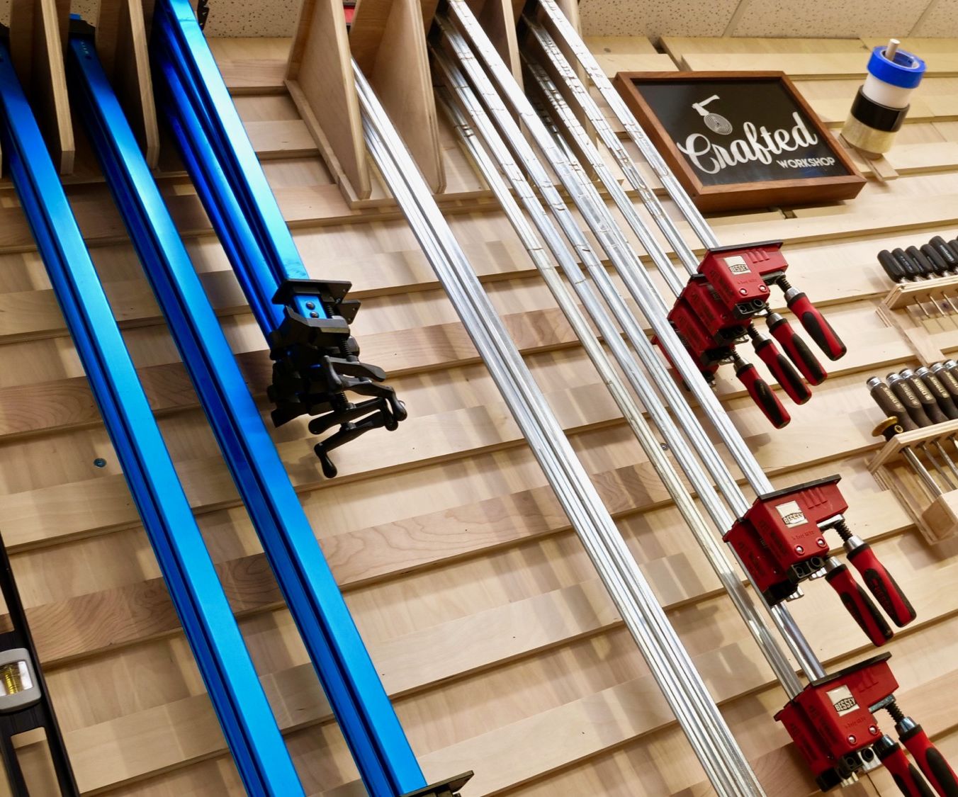 French Cleat Tool Storage Wall and Clamp Rack