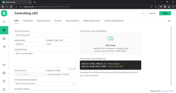 Setup New Template and Add DataStreams