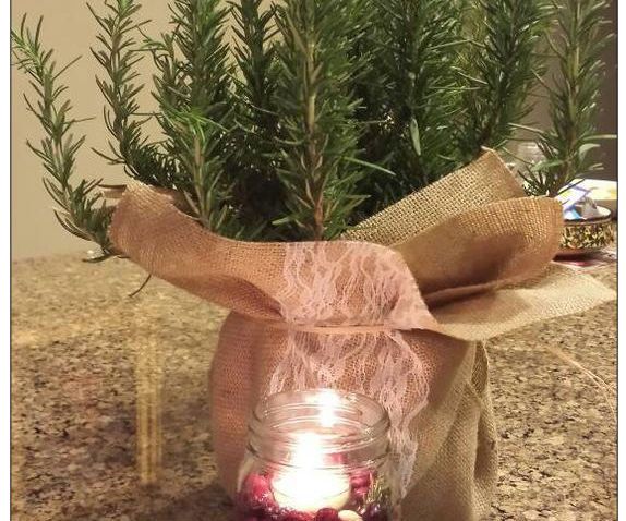Holiday Plant Cover and Festive Candle Holder