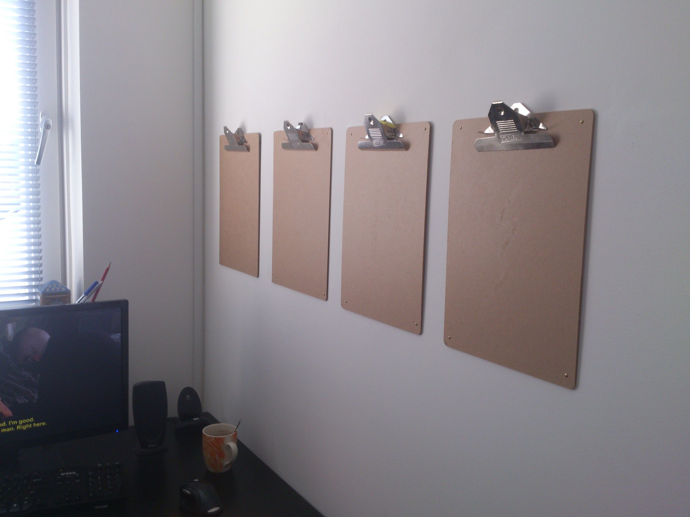 wall organisation clipboards