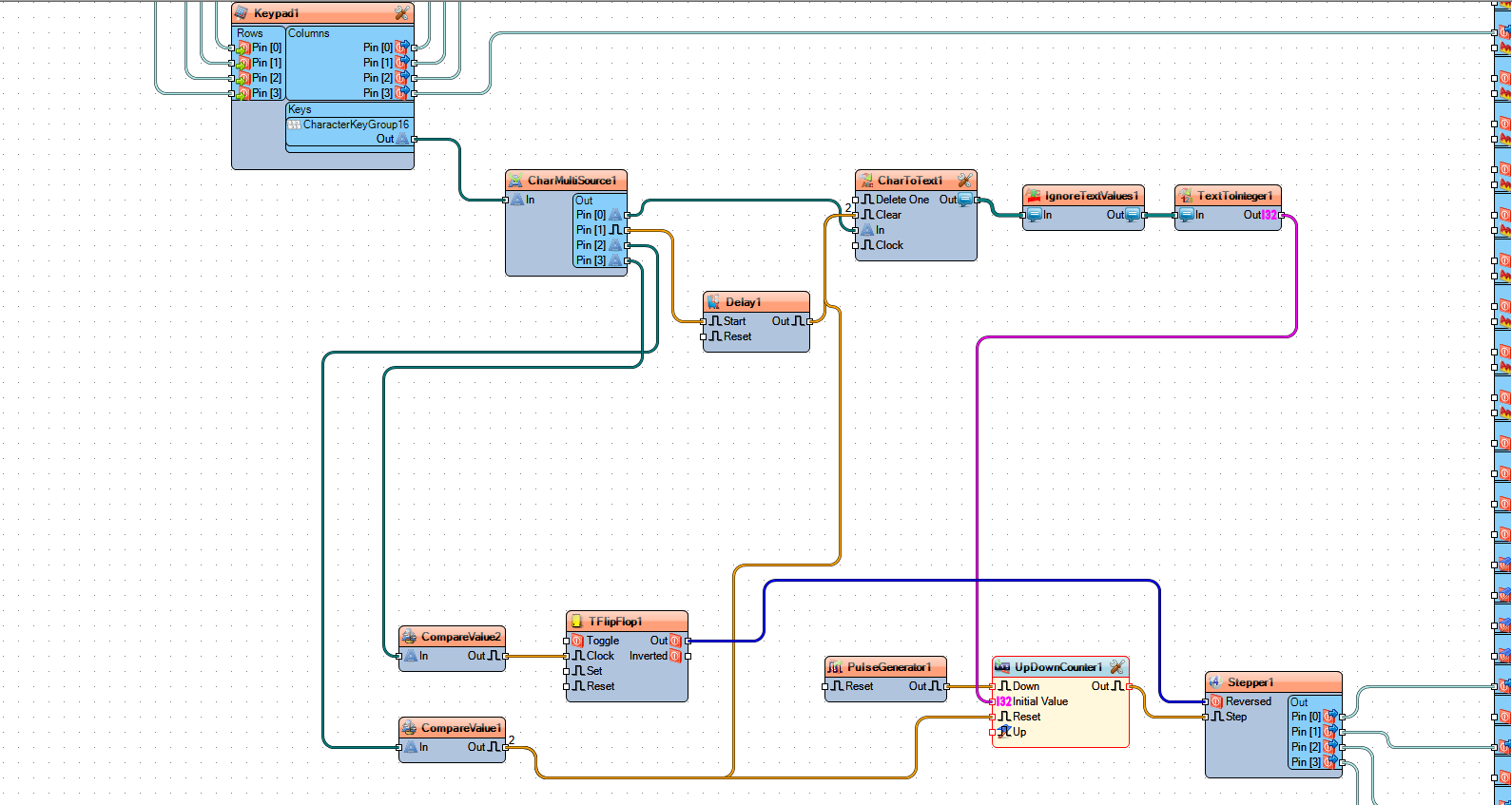 In Visuino Connect Components