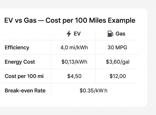 How to Compare the Real Energy Cost of an Electric Car