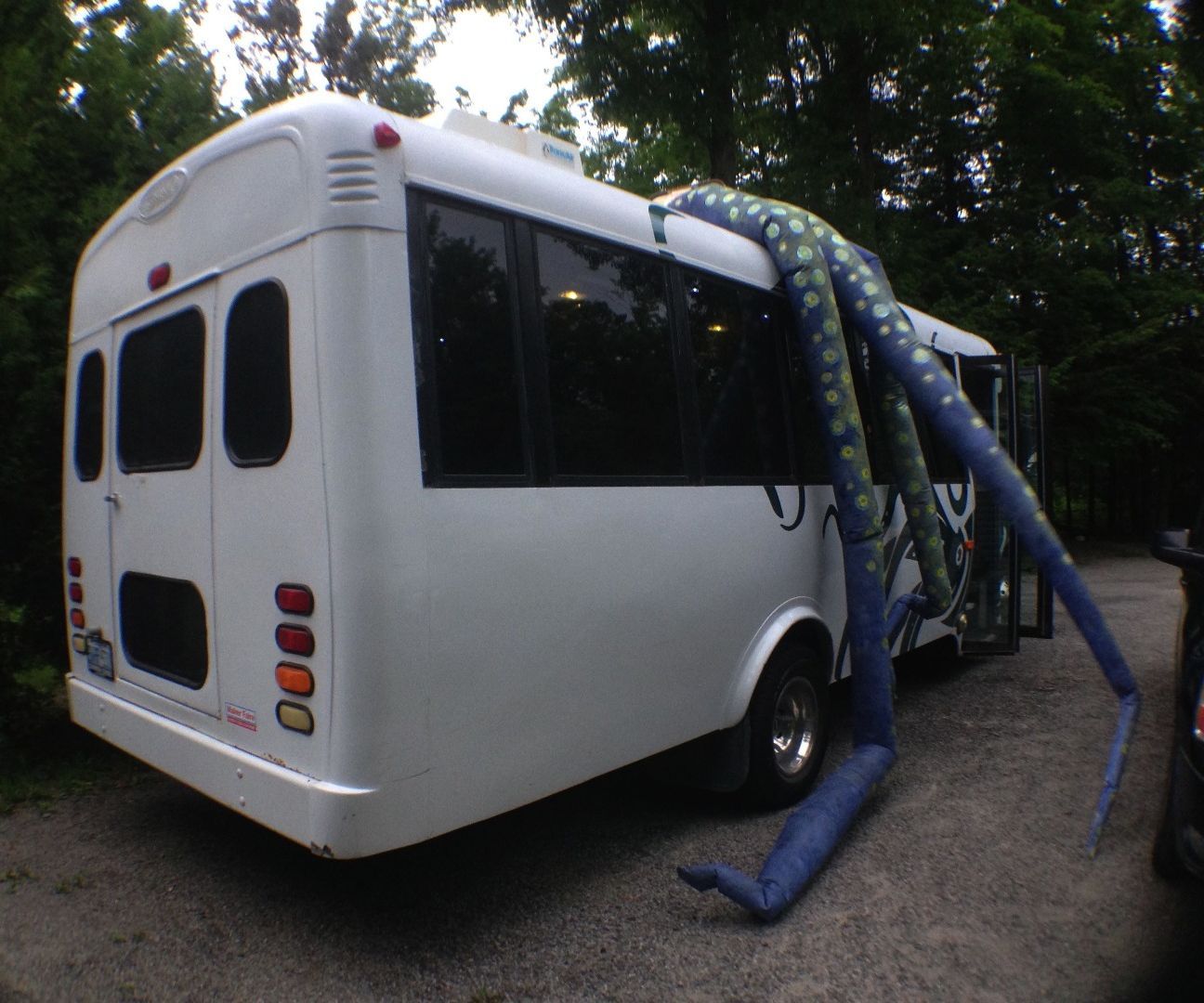 Inflatable Kraken Tentacles - a Bus Puppet