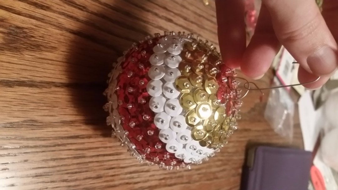 Sequined Christmas Ornament 5 Steps Instructables