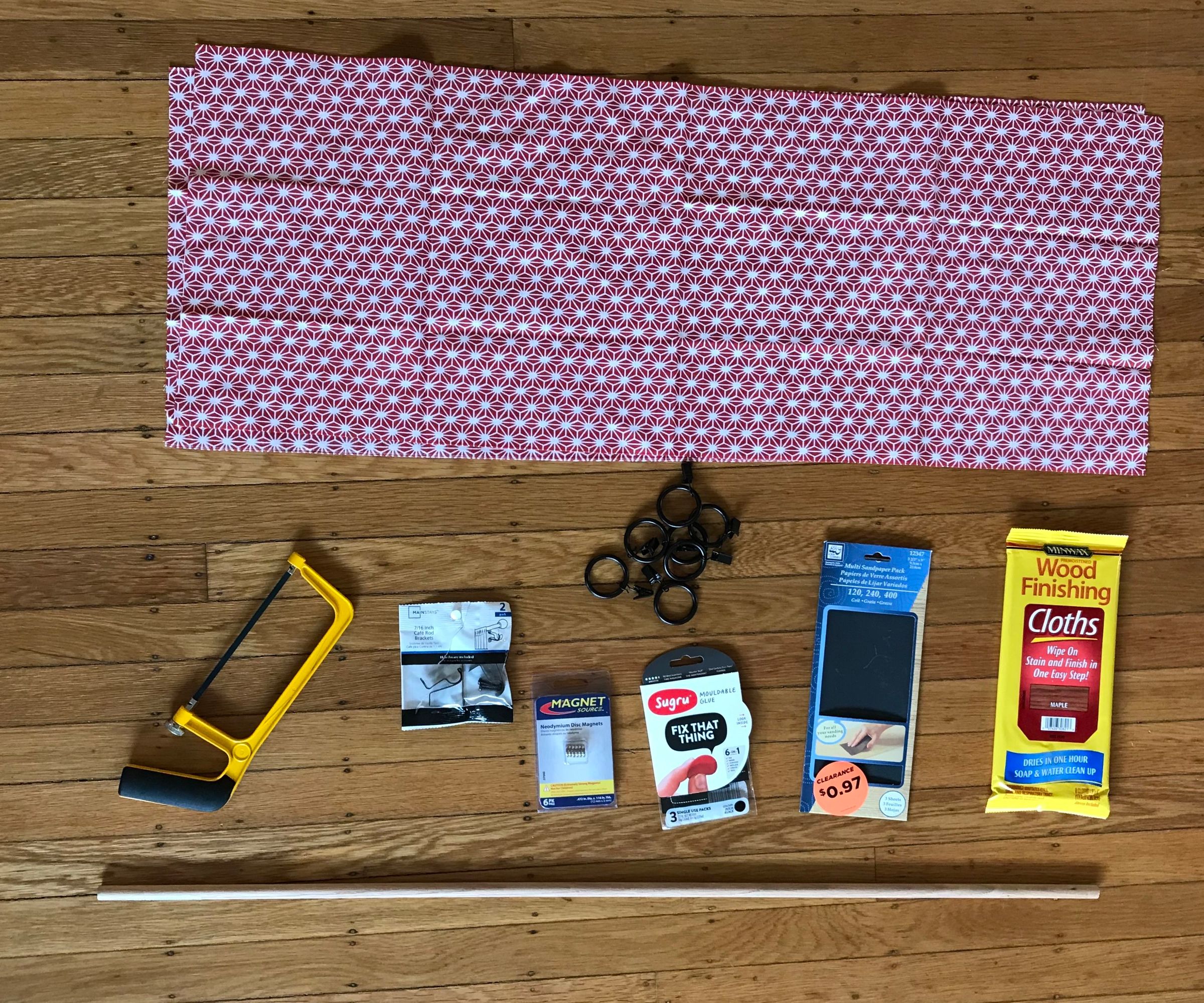 Curtain Rod With Sugru and Magnets