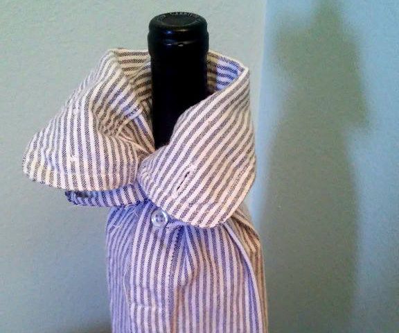 Wine Bottle Bag From Old Shirt Sleeve