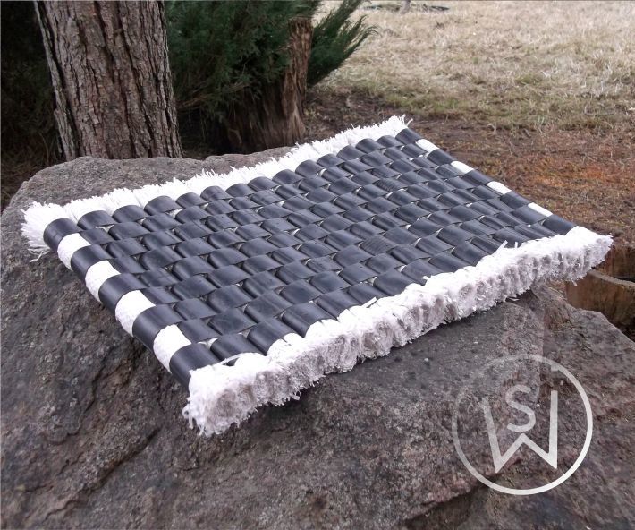 Inner Tubes + Plastic Bags Woven Rug #2