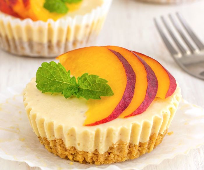No Bake Peach Cheesecake Bites