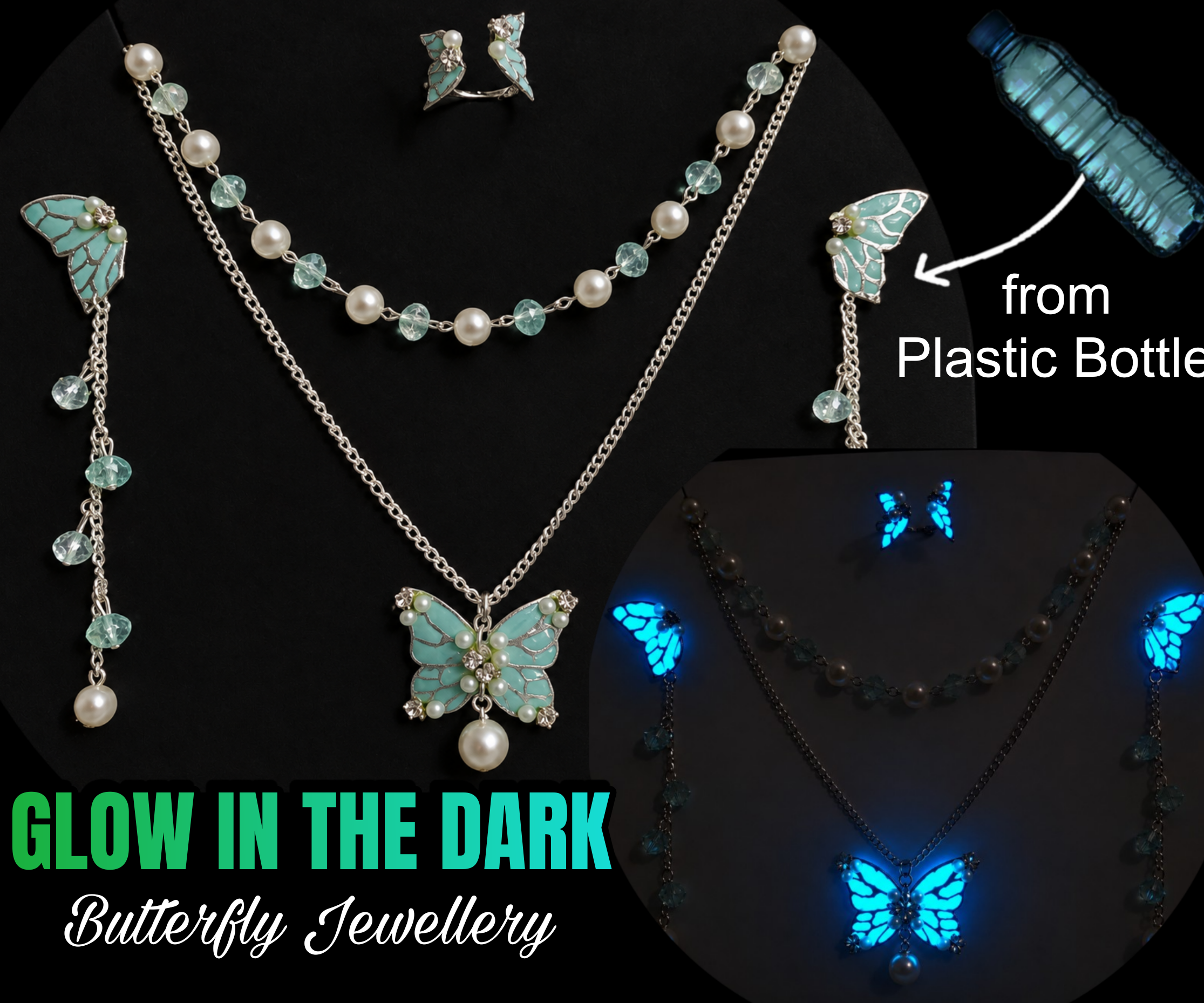 Glow-in-the-Dark Butterfly Jewellery From a Plastic Bottle