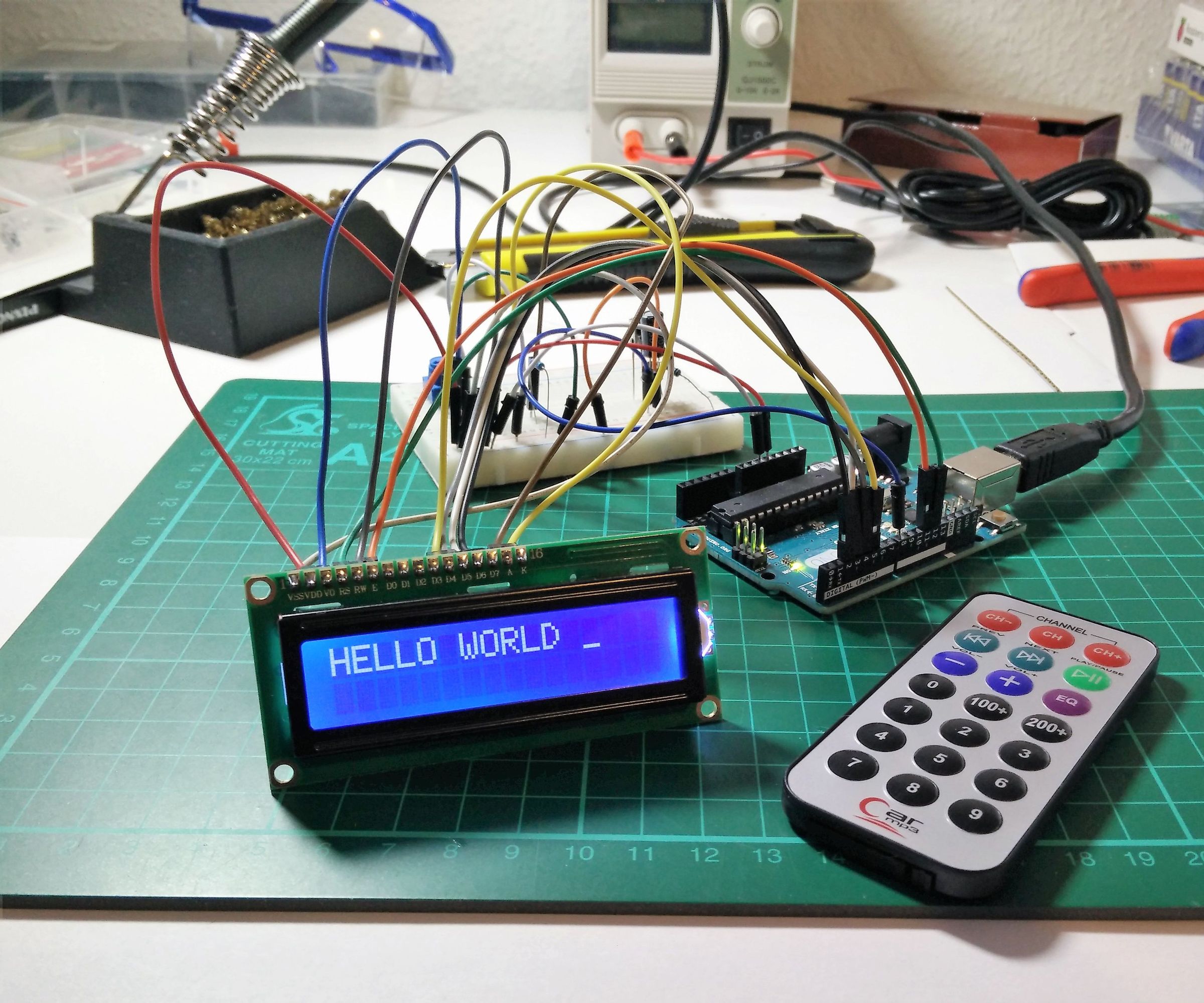 Send Text to Arduino with IR Remote Control