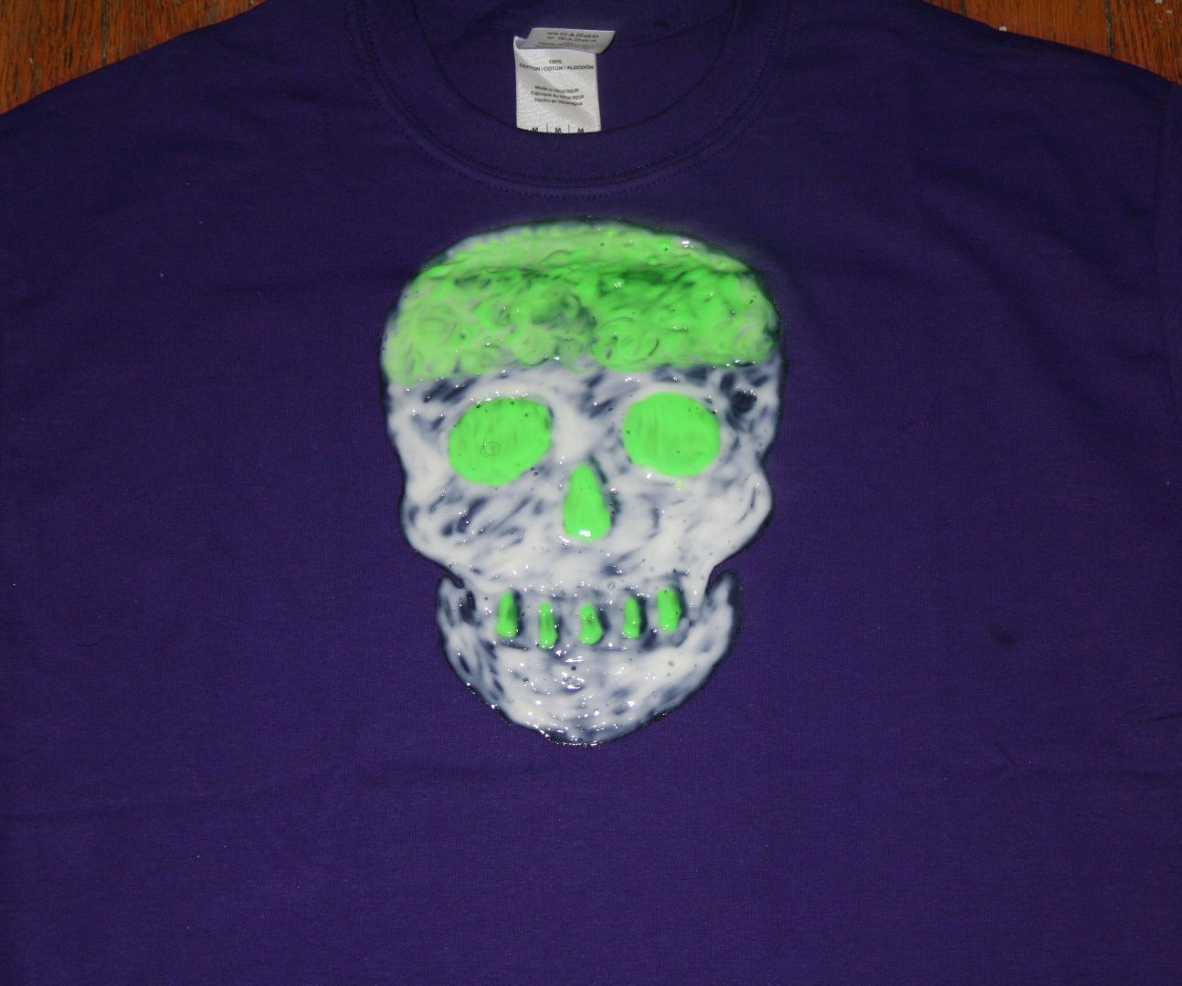3D Glow-in-the-Dark Skull T-Shirt