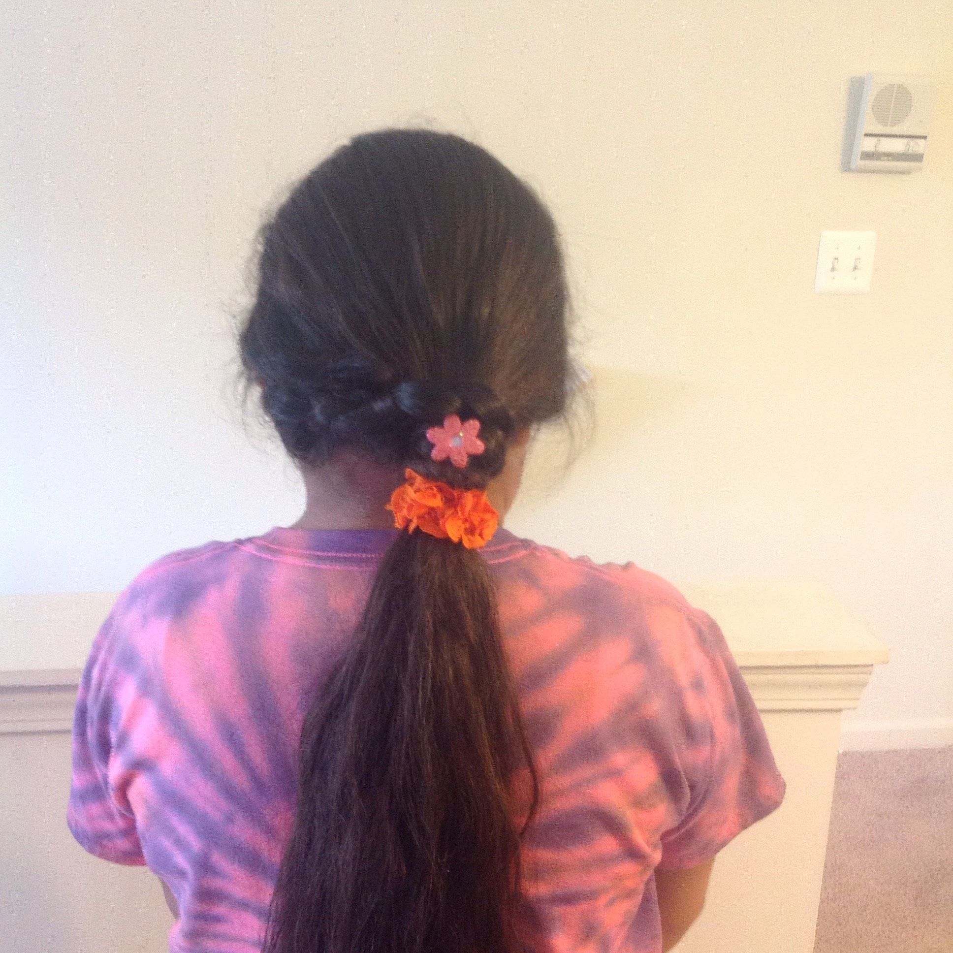 Braid Wrapped Pony Tail