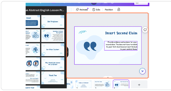 book presentation canva Add Your Second Claim
