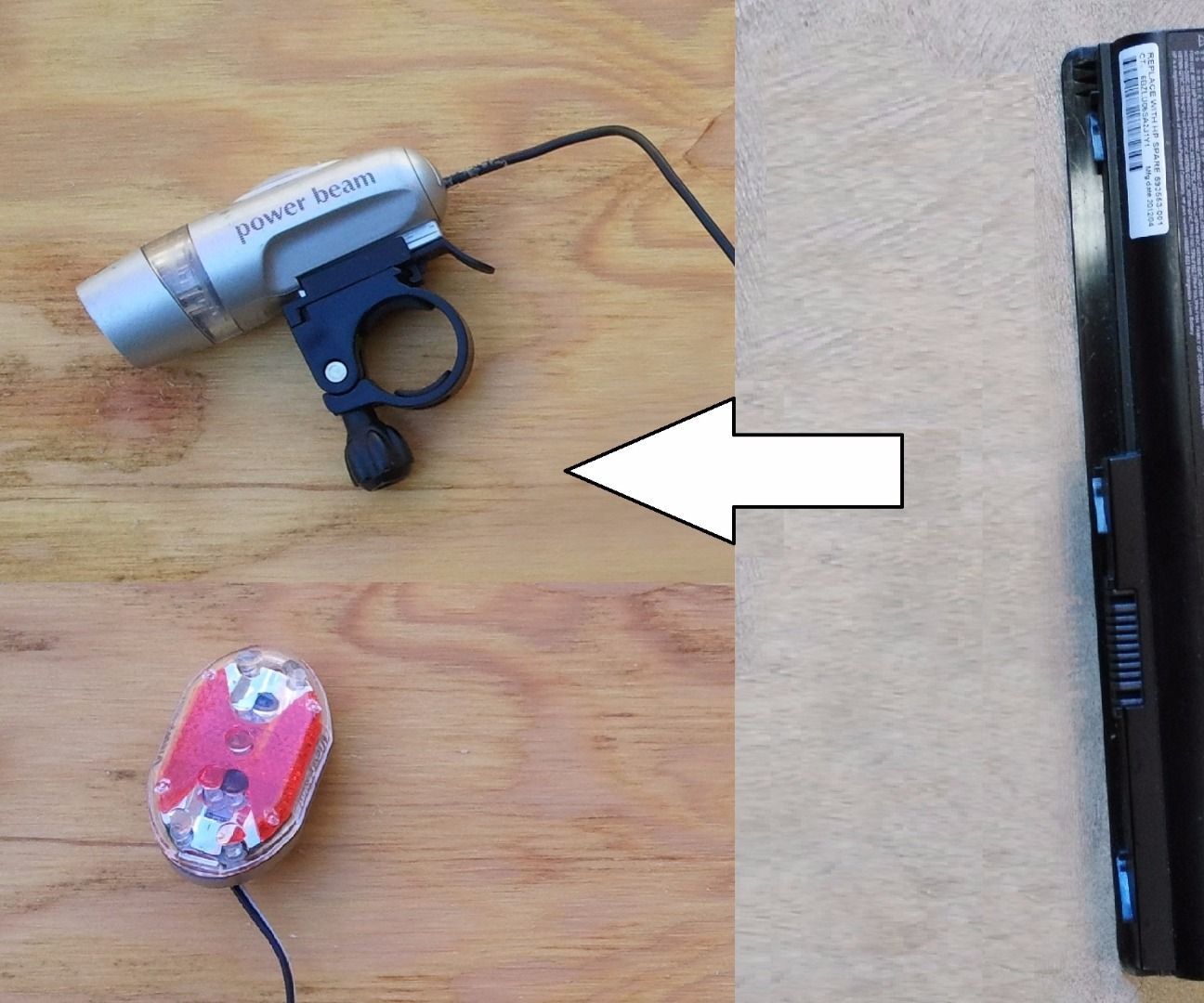 Recycling a Laptop Battery Pack for Bicycle Lighting
